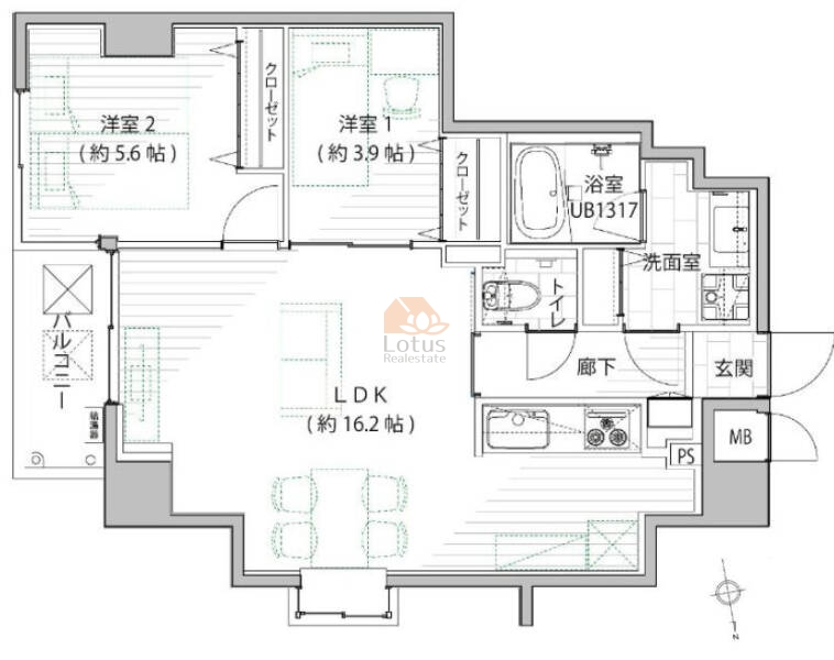 マージュ市谷柳町501間取図