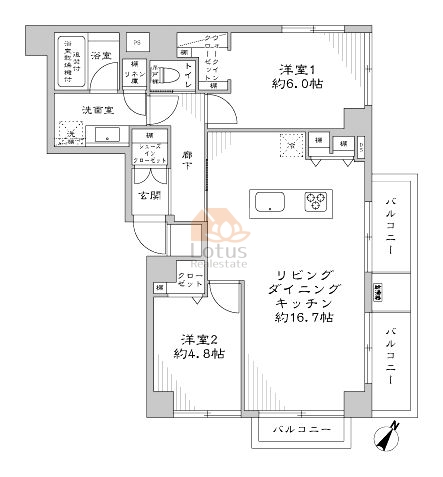 サンビューハイツ千駄ヶ谷201間取図