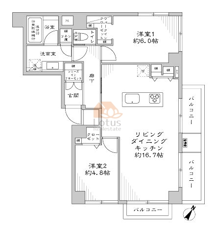 サンビューハイツ千駄ヶ谷201間取図