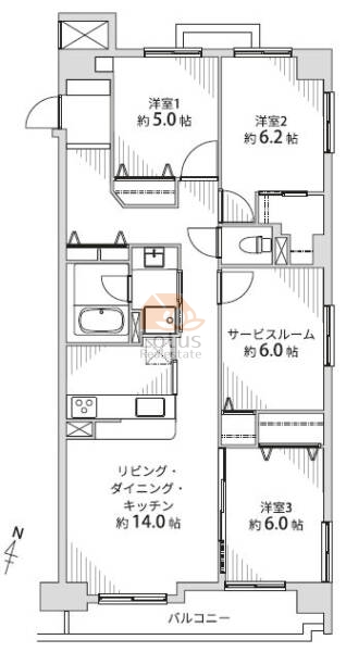 グランシティ辰巳の森海浜公園509間取図