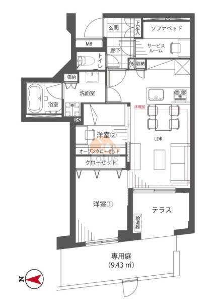 ルイシャトレ新中野104間取図