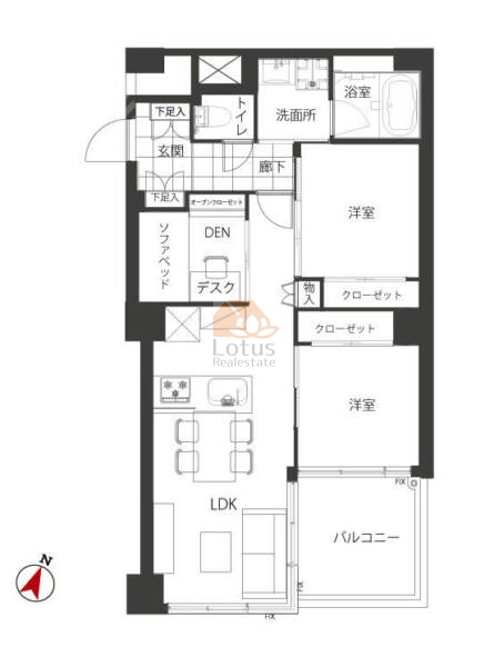 赤坂パインクレスト615間取図