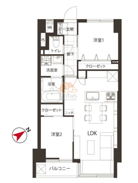 マンション御殿山204間取図