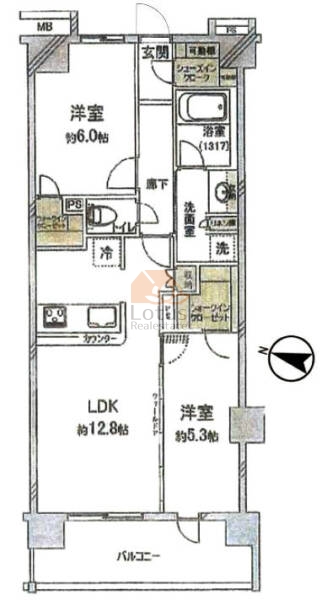 パレステージ江北2階間取図