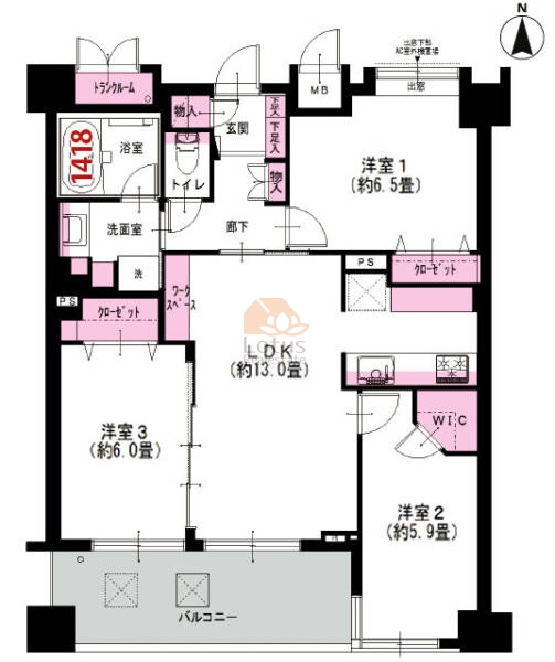 マイキャッスル田端さくら通り303間取図