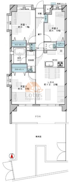 デュオ綾瀬102間取図