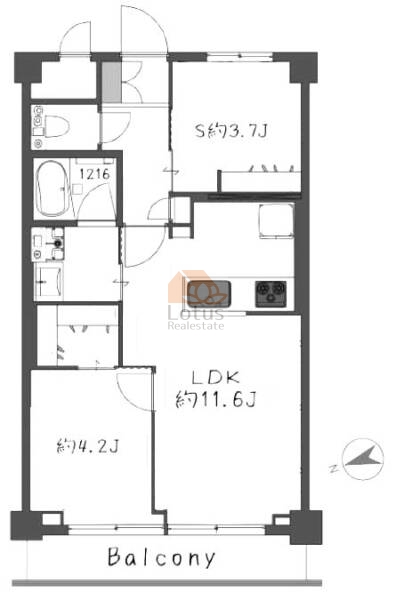 ライオンズマンション弥生町406間取図