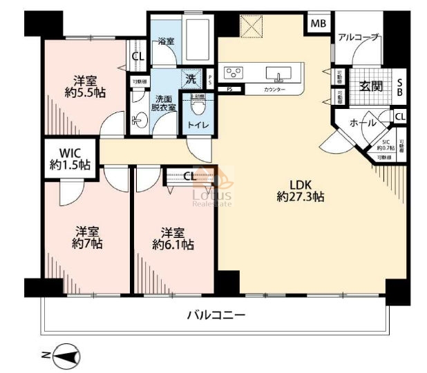 リバージュ住吉604間取図