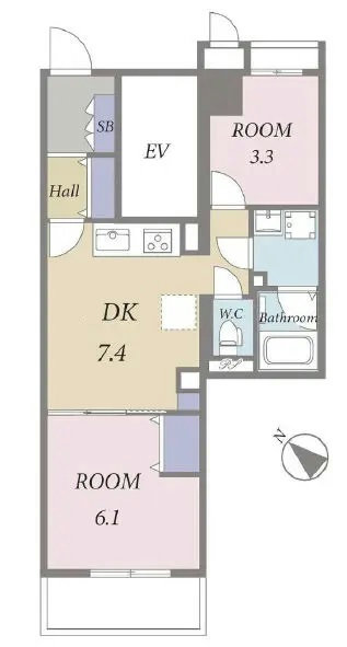 ヴィルヌーブ文京根津202間取図