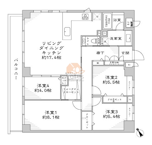 ハイツ北上野701間取図