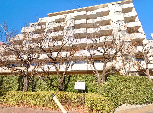ベルべシティ用賀外観３｜南側は西用賀通りに面しています。