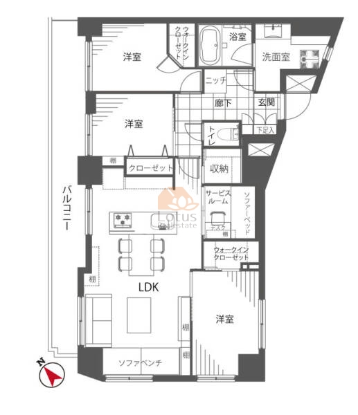 アクシルコート大井仙台坂301間取図