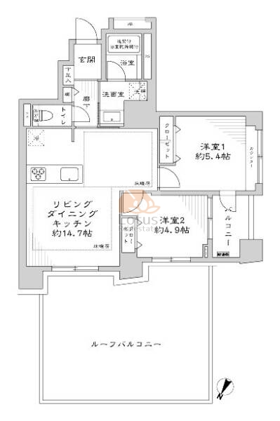 グランドパーク恵比寿センシュアス302間取図