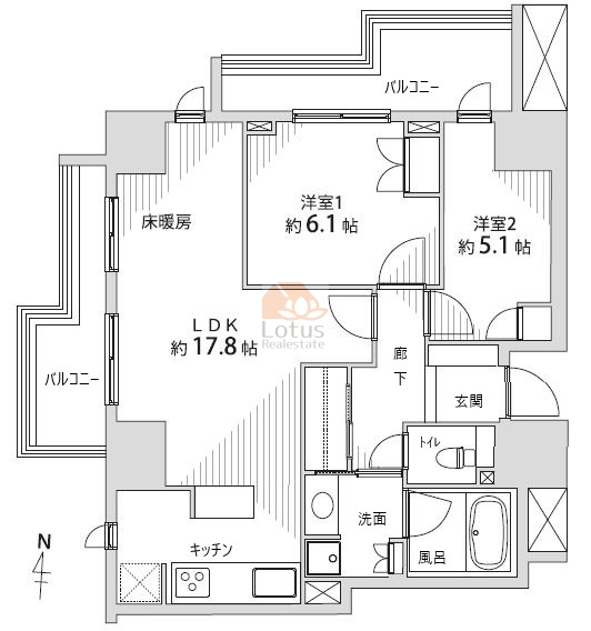 プラウド大島セントラル1001間取図