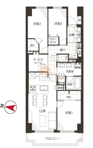 プラザ元加賀E305間取図