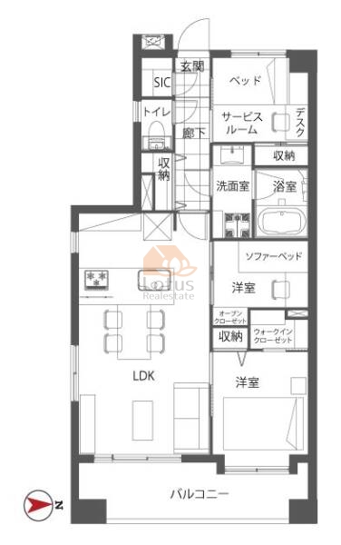 ライオンズガーデンシティ両国908間取図