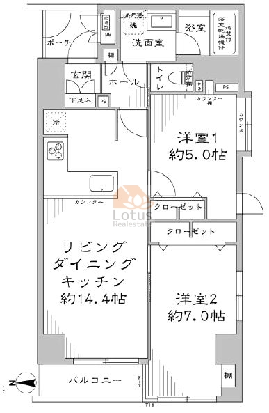 グランベル上野の杜203間取図