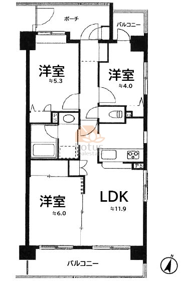 菱和パレス東十条1階間取図