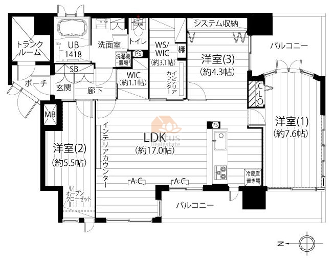 ダイアパレス大島駅前601間取図