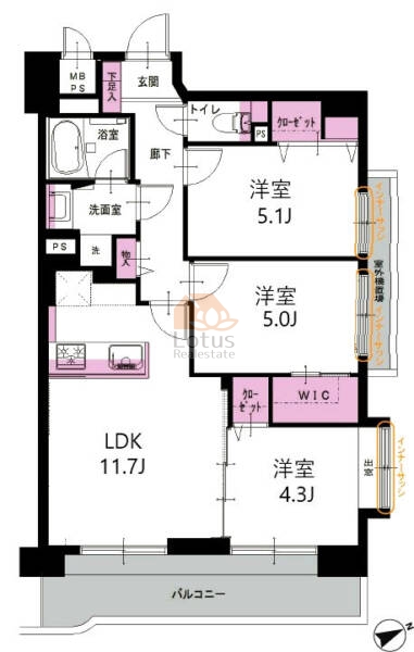 ライオンズマンション船堀第2505間取図