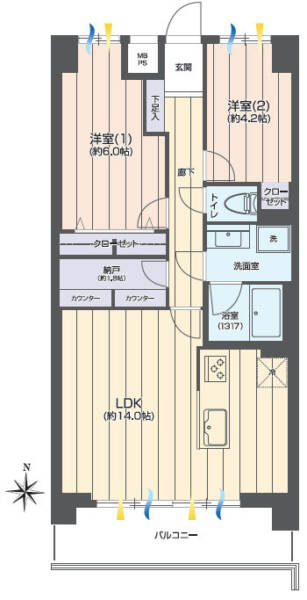 ライオンズマンション東陽町第3305間取図