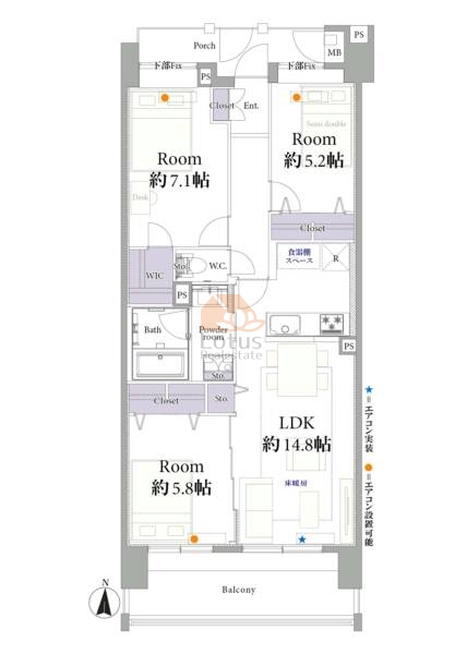 コスモシティ東京イースト1506間取図