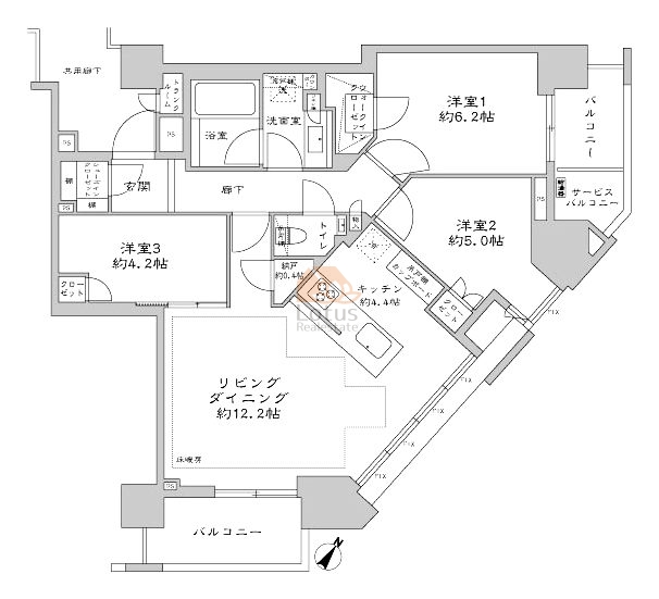 ブリリアザタワー東京八重洲アベニュー401間取図