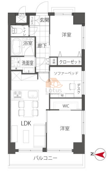 中銀第2東上野マンシオン504間取図
