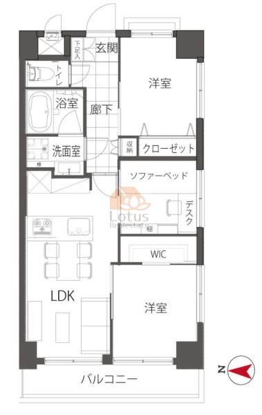 中銀第２東上野マンシオン504間取図