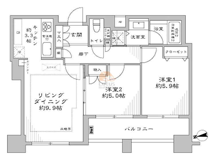 ファミール新宿グランスィートタワー1002間取図