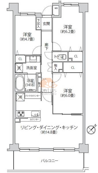 セントラルコート瑞江206間取図