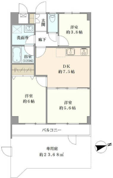 セザール第３新小岩101間取図