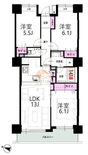 ビューネタワー平井1708間取図