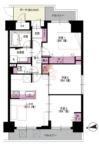 アールケープラザ浅草402間取図