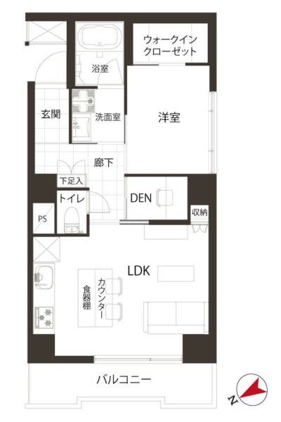 クレアール余丁町502間取図