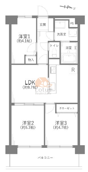 いづみハイツ柴又202間取図