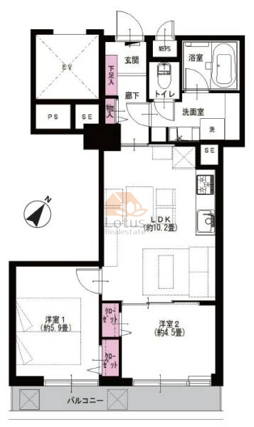 フジマンションウィスタリア1002間取図