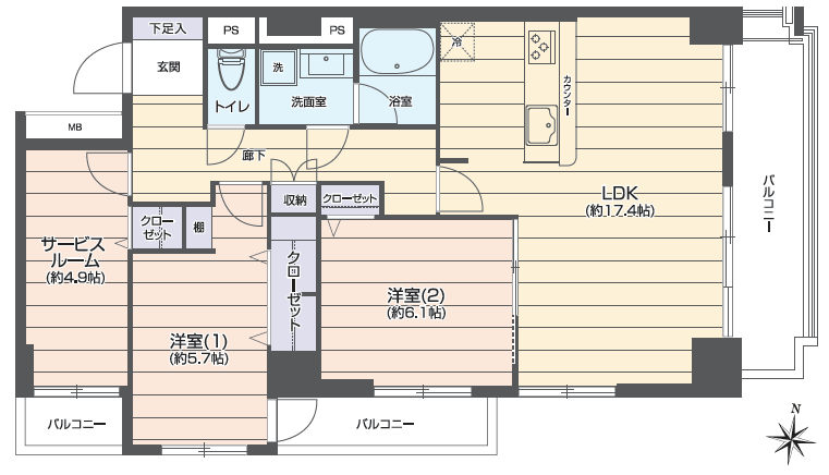 西大島ハイム302間取図