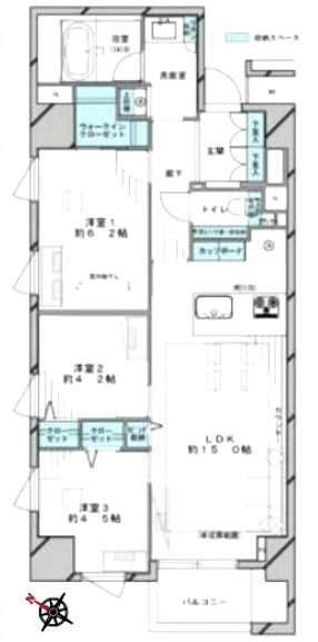 デュークスカーラ日本橋301間取図