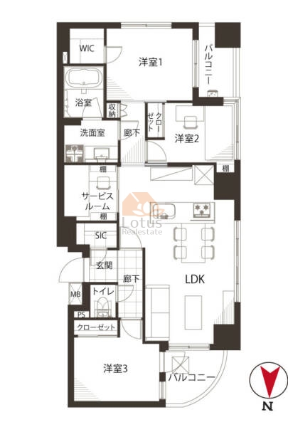 アルシオン両国隅田川803間取図