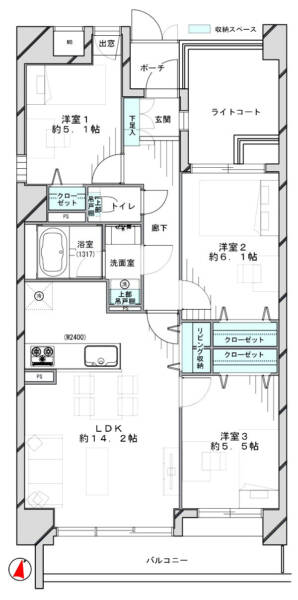 ヴィルヌーブ豊島園206間取図