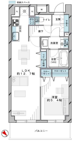 小石川ザレジデンスイーストスクエア211間取図