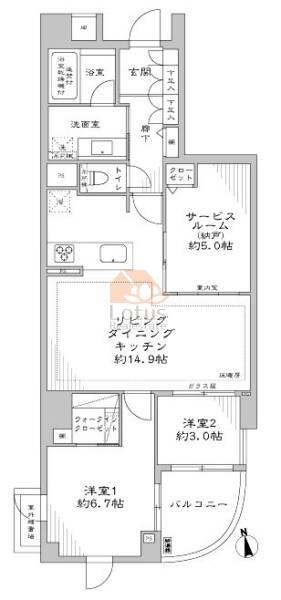 クオリア後楽園204間取図