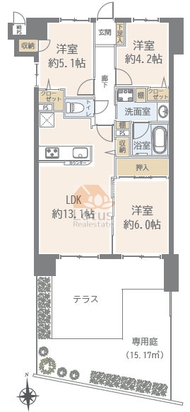 ライオンズマンション梅島中央公園105間取図