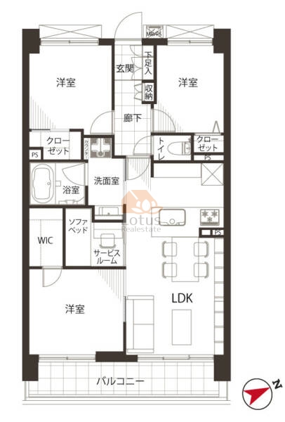 ラビ目黒203間取図