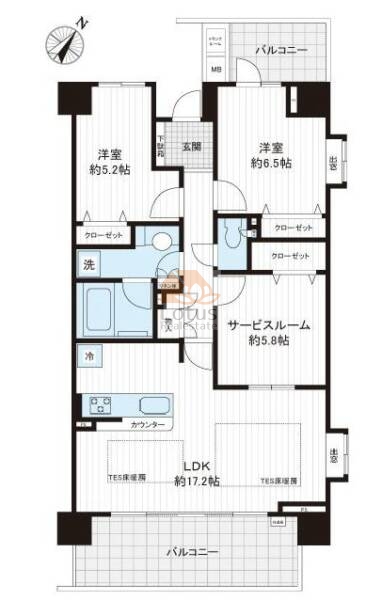 王子神谷パークハウス401間取図