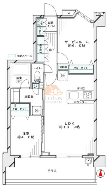 パレステージ六町シャインコート101間取図