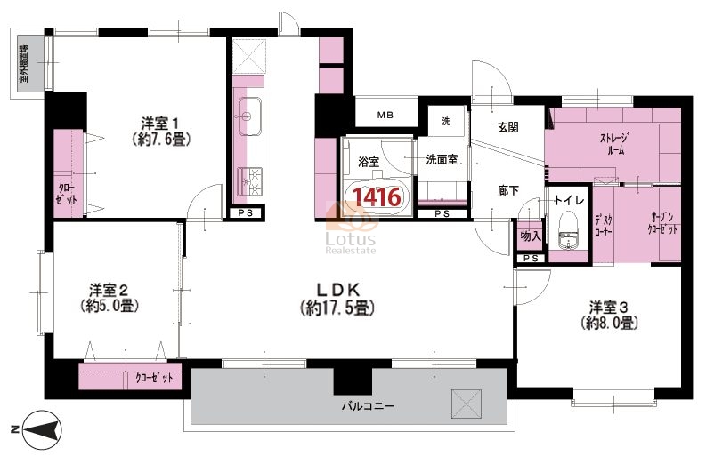 コープ野村赤羽スイート1102間取図