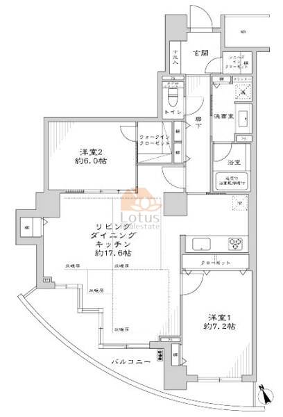 ドレッセ目黒インプレスタワー1303間取図