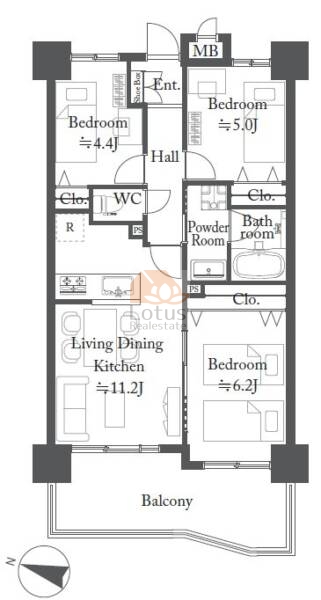 ライオンズマンション新小岩第10503間取図
